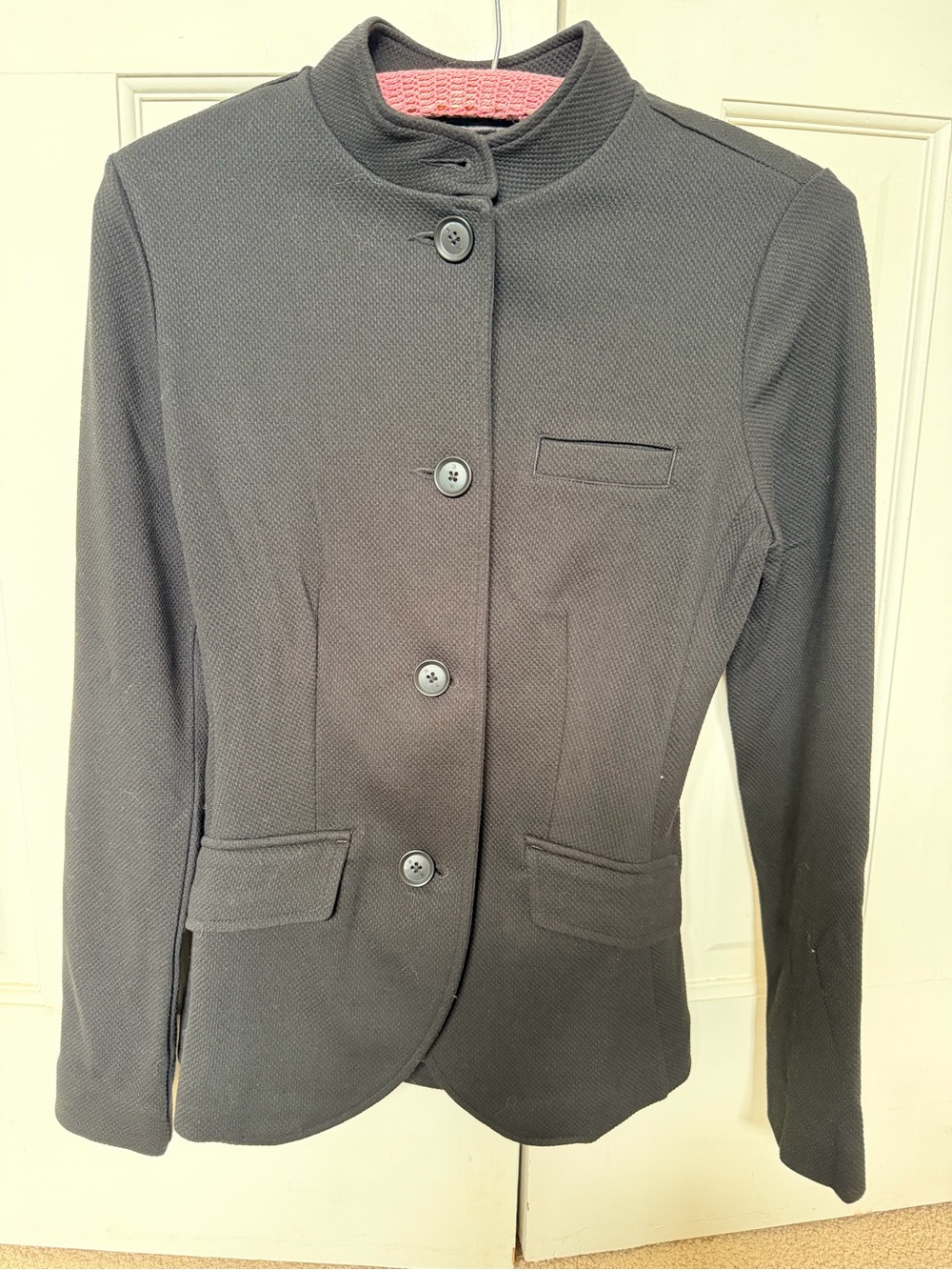 Banana Republic Charcoal Gray Textured Button-Front Blazer